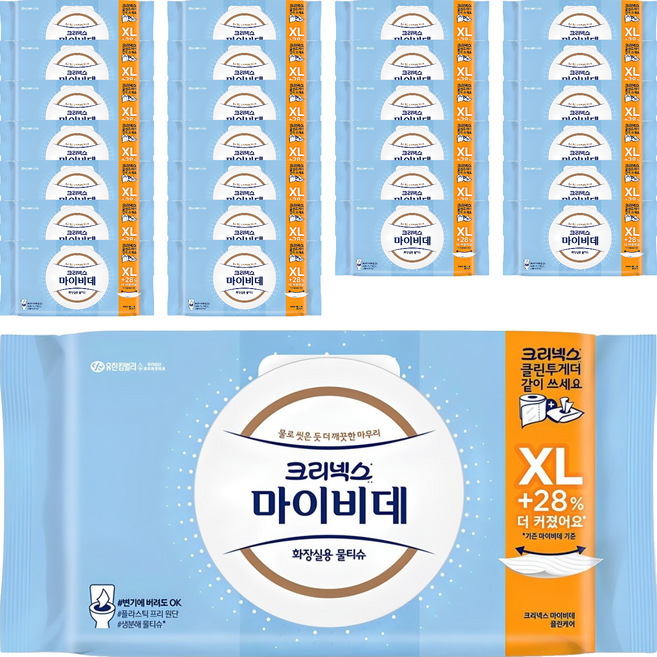 마이비데 클린케어 화장실용 물티슈 캡형 엑스라지, 55g, 40매, 27개