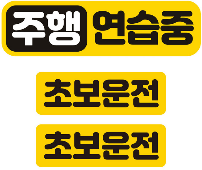 제제데코 칼라 고휘도 반사 자석스터커 주행연습중 중형 + 소형 2p 세트, 혼합색상, 1세트