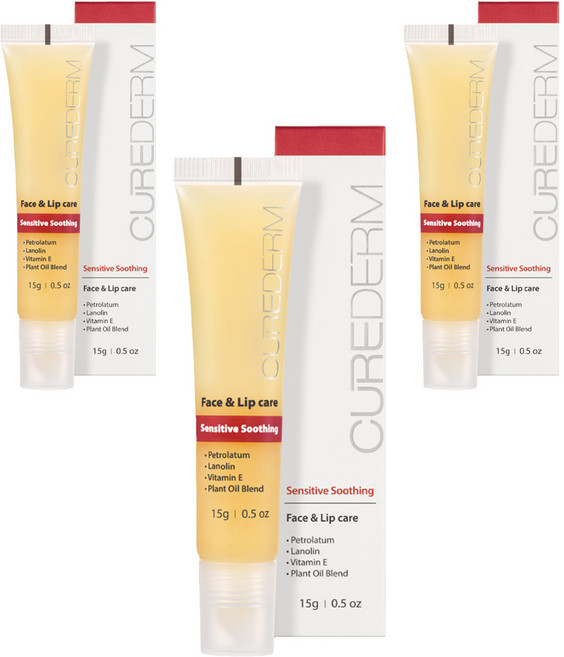 큐어덤 센스티브 수딩 페이스 & 립 케어, 15g, 3개