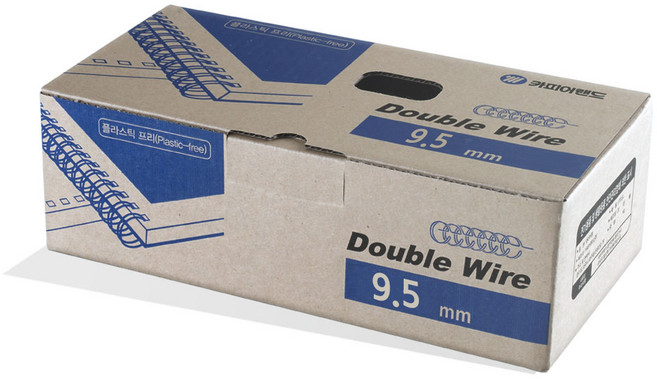 카피어랜드 3:1 더블 와이어링 100개입, 9.5mm, 화이트, 1박스