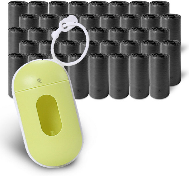 딩동펫 반려동물 똥츄 풉백 배변봉투 600p + 케이스 세트, 옐로우(케이스), 1세트