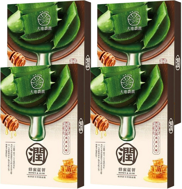 MY SCHEMING 我的心機 大地農潤 極潤鮮萃蜂蜜蘆薈保濕面膜 源生質地 嫩膚凍體 植纖膜布 親膚舒柔 保濕修護 深層滋潤, 5片, 4盒