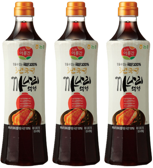 아름찬 국산 까나리액젓, 1kg, 3개
