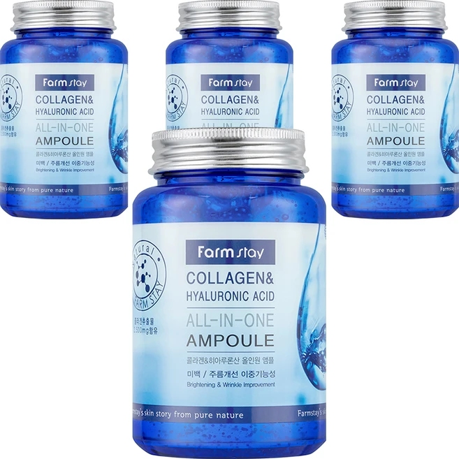 팜스테이 콜라겐 & 히아루론산 올인원 앰플, 250ml, 4개 - 쿠팡