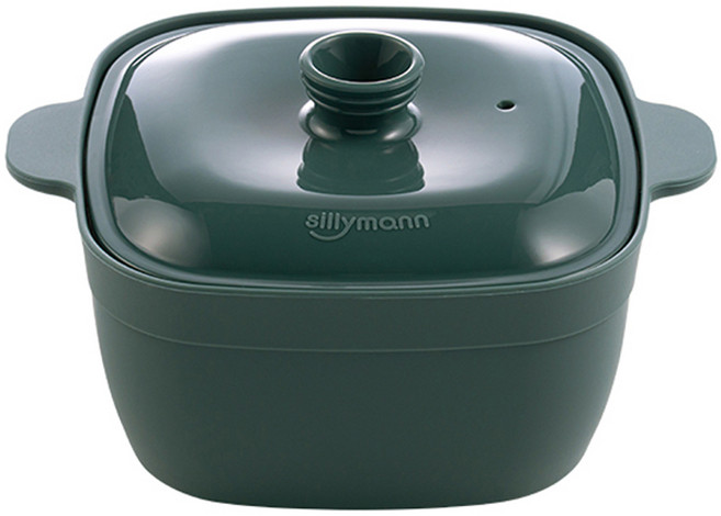 실리만 국내생산 실리콘 하모니 사각 만능찜기 650ml 오션그린 1개