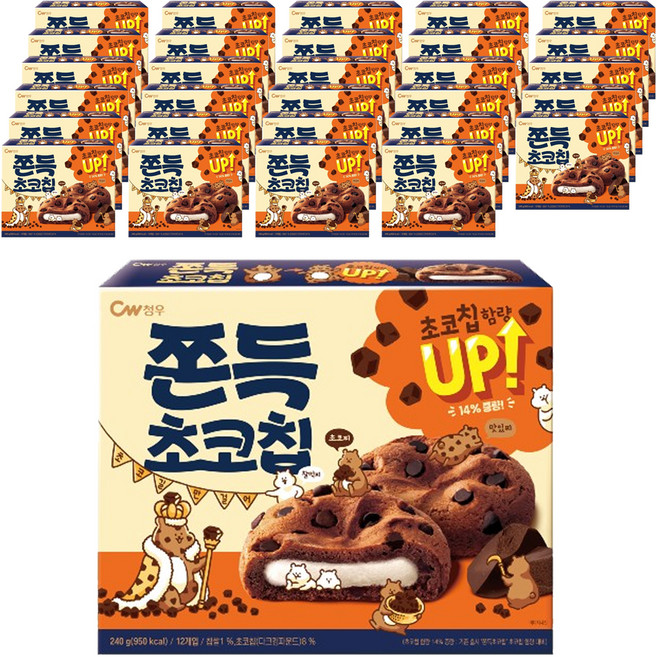 청우식품 쫀득초코칩, 240g, 30개
