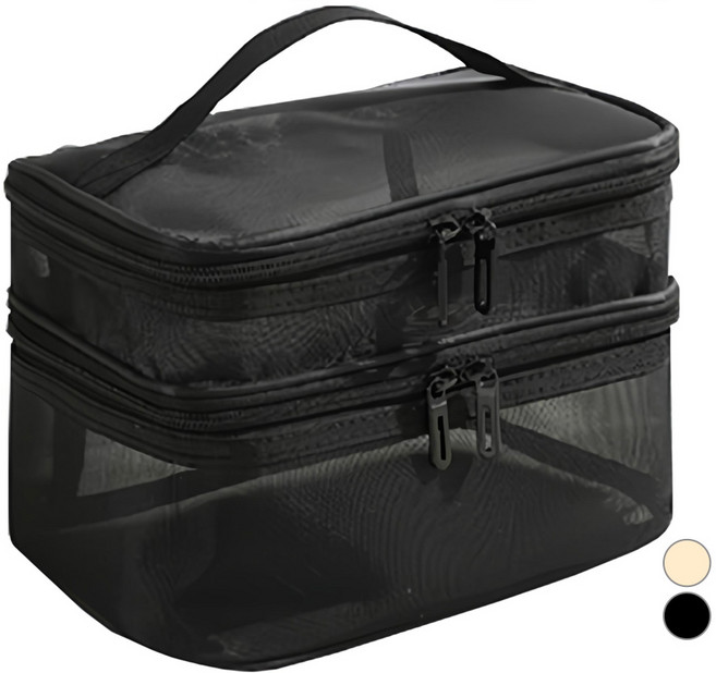 디오셀 깔끔정리 매쉬 2단 화장품 파우치