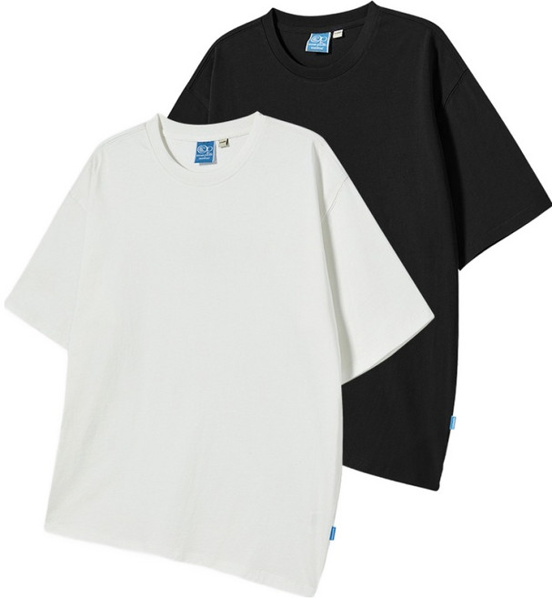 오션퍼시픽 남녀공용 통기성 베이직 티셔츠 2종 세트 WOPC6TDSSZ11