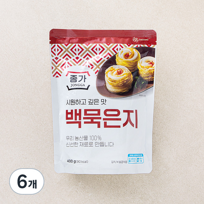종가 시원하고 깊은 맛 백묵은지, 400g, 6개