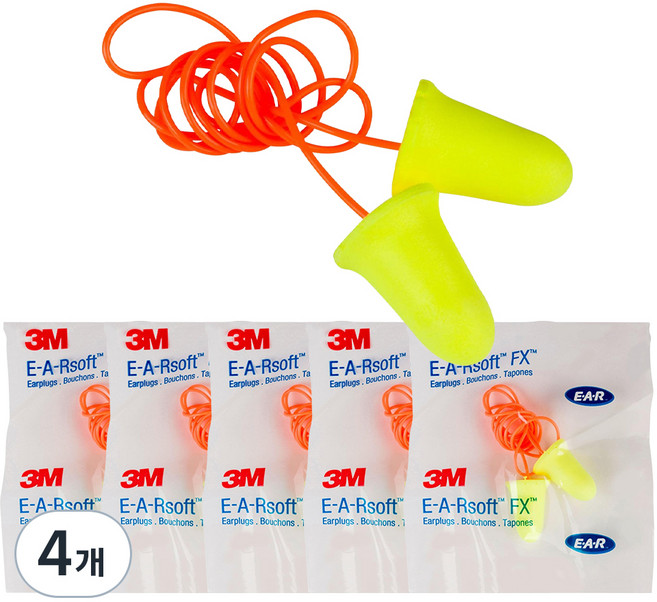 이어 청력보호 공사현장 끈타입 귀마개, 4개, 5쌍