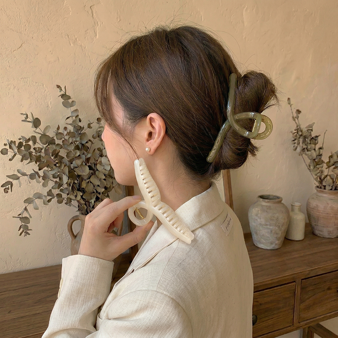 해피제이 빅사이즈 올림머리 집게핀 2종세트