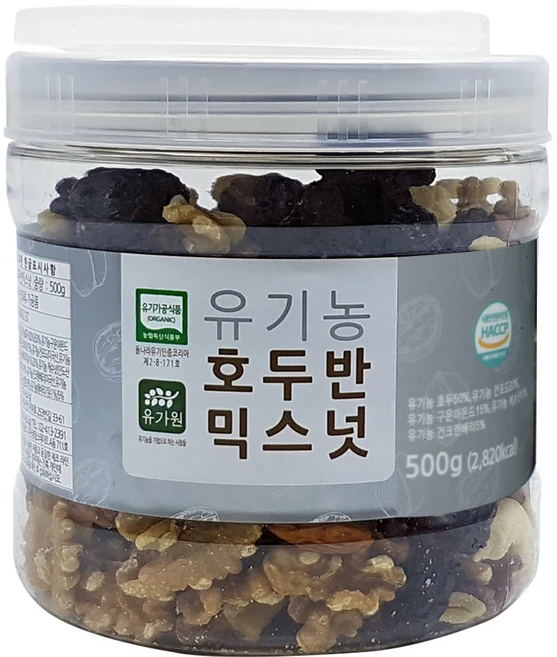 유가원 유기농 호두반 믹스넛, 500g, 1개 - 쿠팡