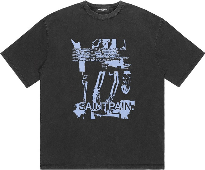 saintpain Radiograph Pigment 短袖T恤, 黑色