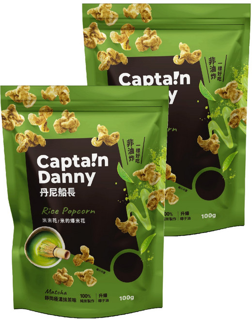 Captain Danny 丹尼船長 米米花 靜岡極濃抹茶味, 100g, 2包