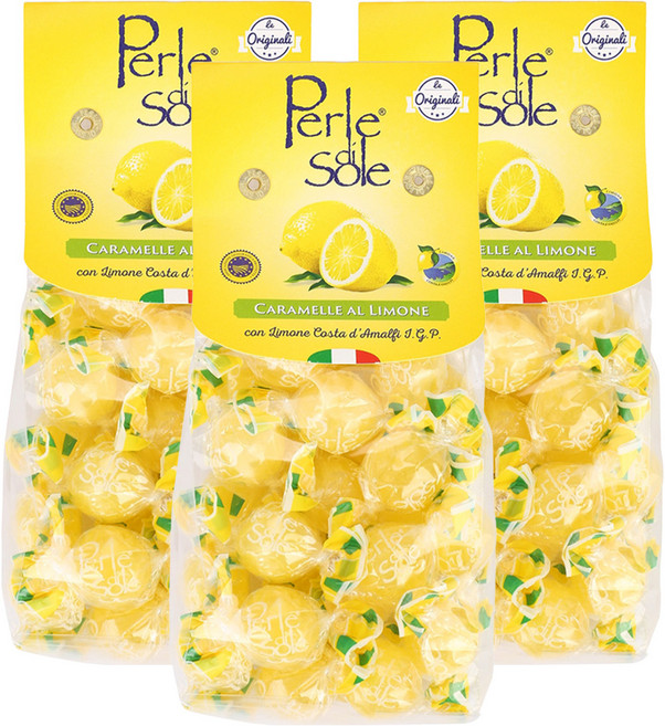 페를레디솔레 포지타노 레몬 캔디, 200g, 3개