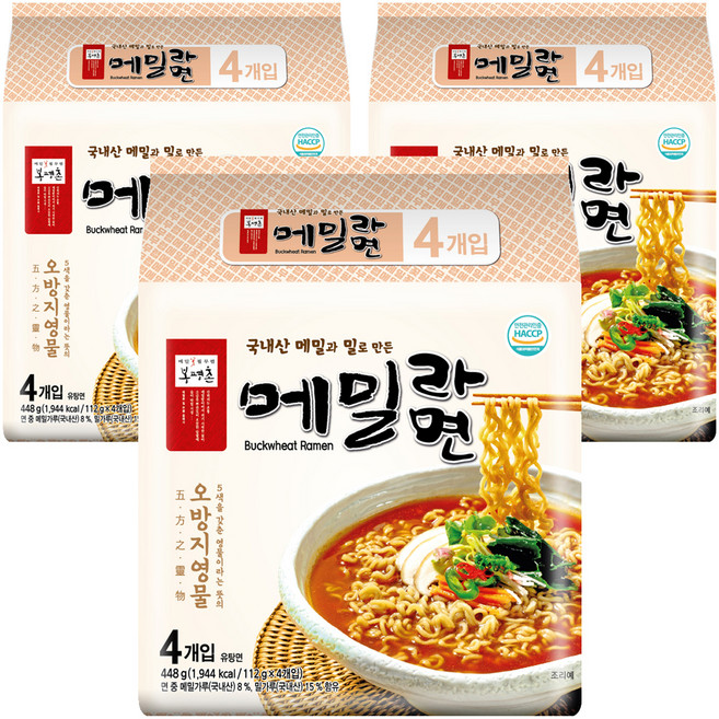 봉평촌 메밀라면 112g, 12개