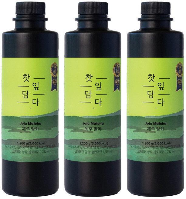 스위트컵 찻잎담다 제주 말차, 1.2kg, 3개