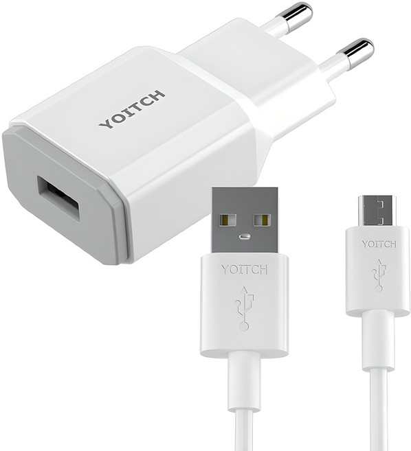 요이치 제우스 퀄컴 3.0 지원 USB 고속 충전기 + 5핀 고속 충전 케이블 100cm, 혼합색상, 1세트
