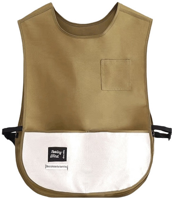 防潑水馬甲圍裙, 卡其色, 1個