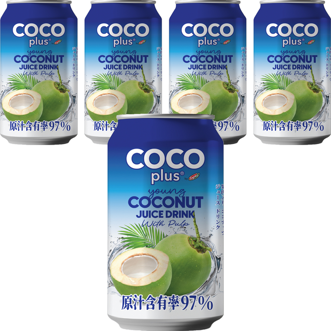 Sagiko Cocoplus 椰子水 含果肉 320ml 清涼解渴 補充水分, 5罐