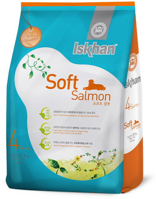 이즈칸 독 소프트 살몬 리뉴얼, 연어, 2.1kg, 1개