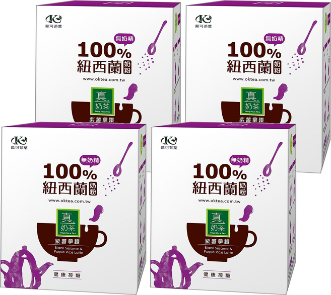 歐可茶葉 控糖系列 真奶茶 無奶精 紫薯拿鐵, 26g, 8包, 4盒