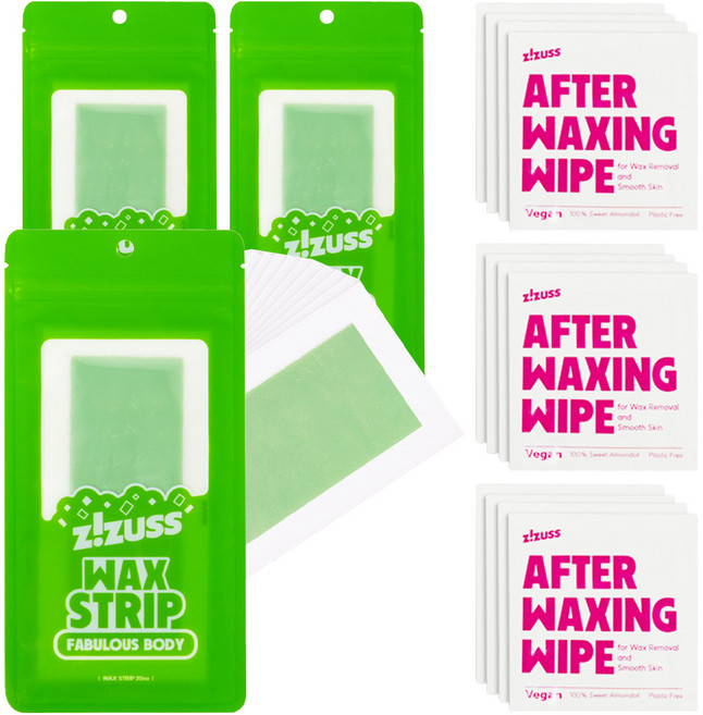지저쓰 왁스스트립 20p 70g + 피니싱 와이프 4p 팔/다리용, 3세트