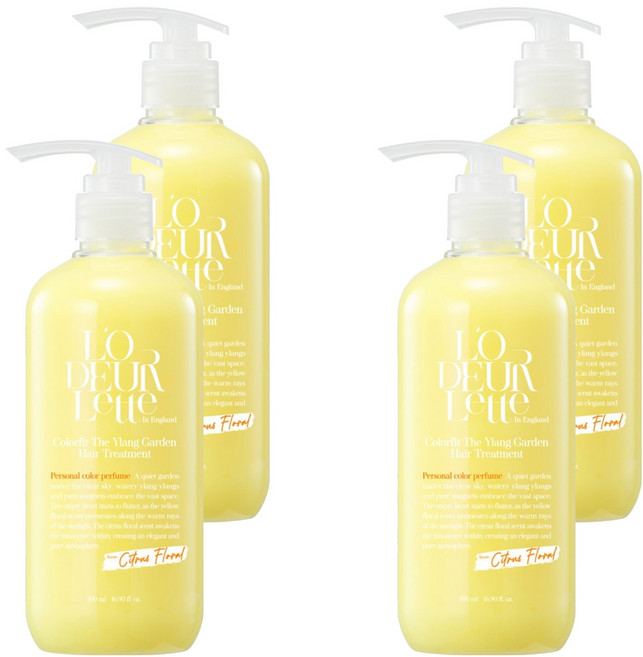 로더렛 인 잉글랜드 컬러핏 더 일랑 가든 헤어 트리트먼트, 500ml, 4개