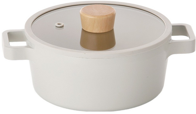 네오플램 인덕션 피카 양수냄비, 18cm, 오프 화이트 샌드, 1개