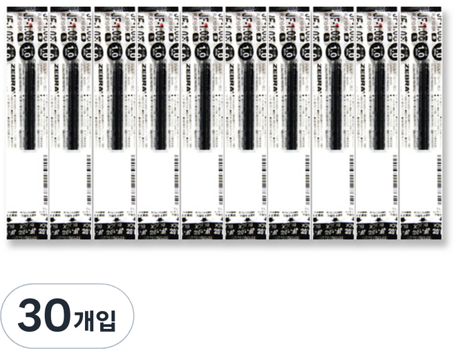 제브라 젤잉크 JF 리필심 1.0mm, 흑색, 30개