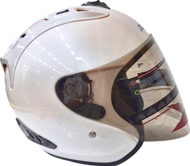普通型露臉式機車防護頭盔 含一層護目鏡 R3-A6, 白色