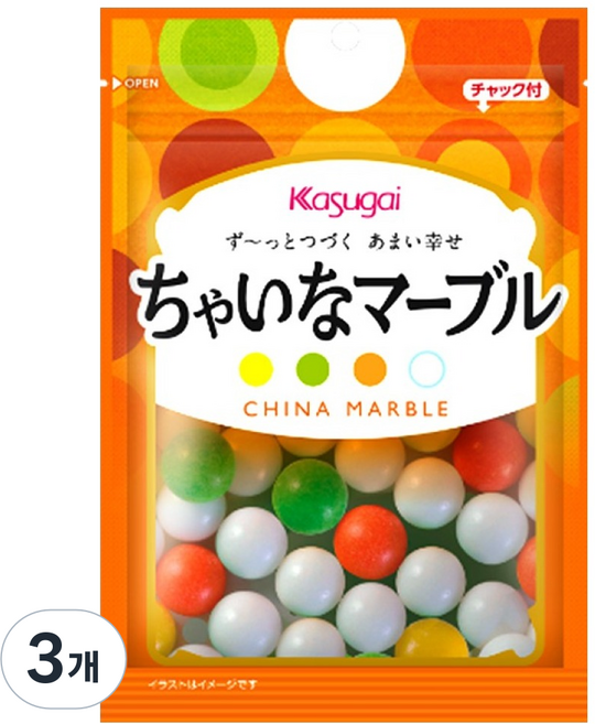카수가이 차이나 마블 돌사탕, 71g, 3개