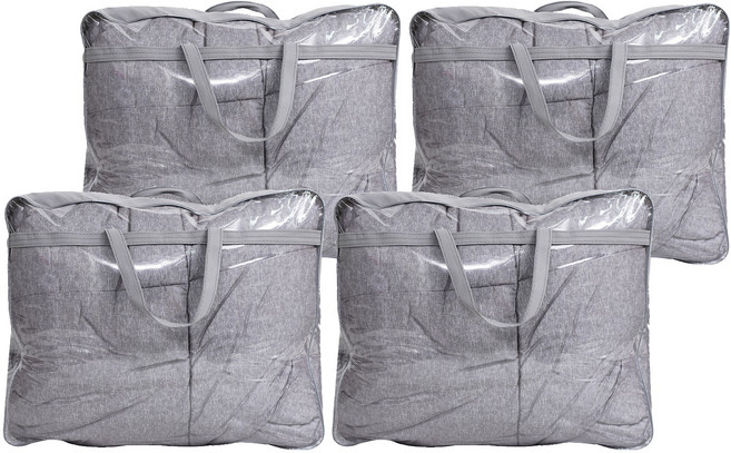 더베딩샵 이불 보관가방 특대, 그레이, 4개