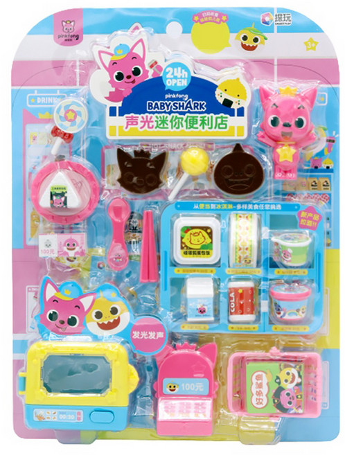 pinkfong 碰碰狐 鯊魚寶寶聲光迷你便利店 3歲以上, 多色, 1組