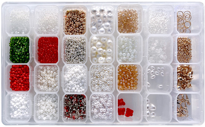 리니팜 비즈 공예 재료 세트 메리, 화이트실버, 1개