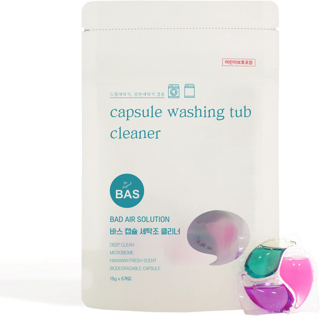 BAS 바스 캡슐형 세탁조 클리너, 15g, 1세트