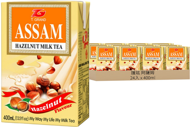 匯竑 阿薩姆 榛果奶茶, 400ml, 24入