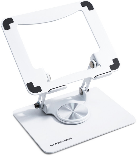 로티홈시스 360도 회전 높이 각도 조절 접이식 노트북 거치대 라이트, 1개, 화이트