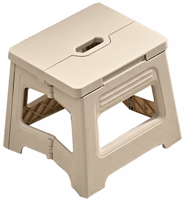 升級版日式折疊椅凳 輕巧穩固 厚度僅3CM, 奶油白, 1個