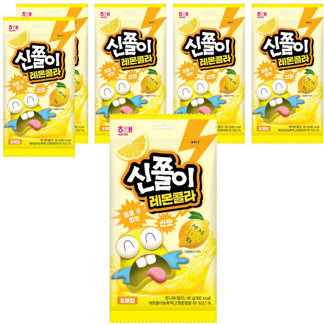 해태제과 신쫄이 레몬콜라 8개입, 96g, 6개