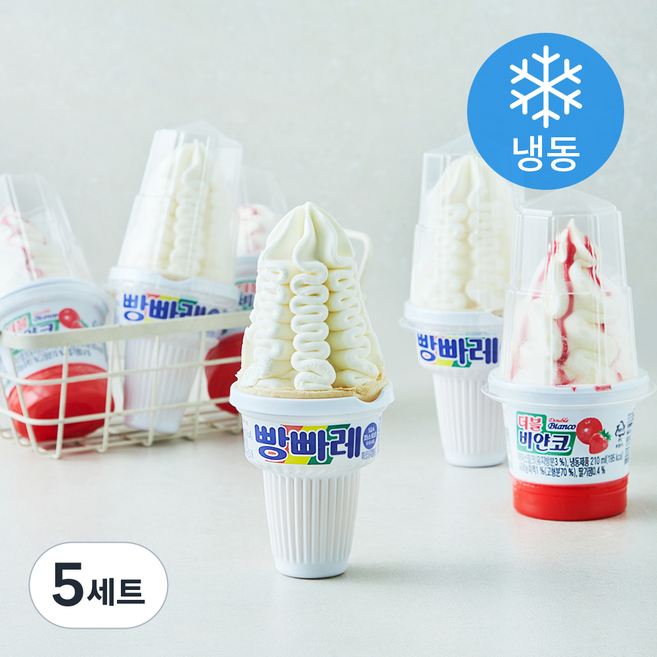 롯데웰푸드 더블비얀코 210ml x 3개입 + 빵빠레 바닐라 195ml x 3개입 세트 (냉동), 5세트