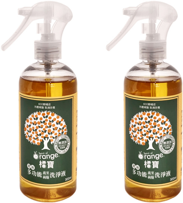 橘寶 濃縮多功能洗淨液, 2瓶, 300ml