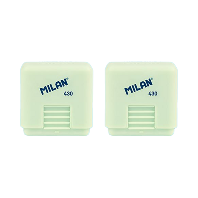 MILAN 方形橡皮擦 1918系列, 顏色隨機, 2個