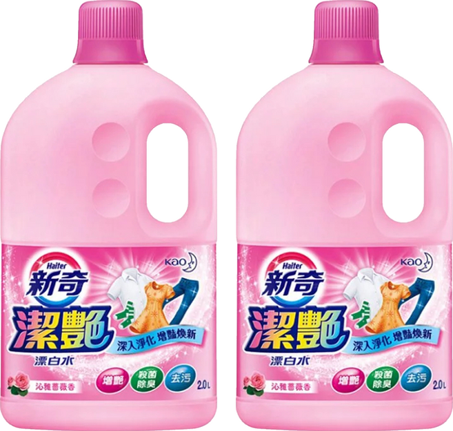 Haiter 新奇 潔豔新型漂白水 深層淨化 增豔煥新 沁雅薔薇香, 2L, 2桶