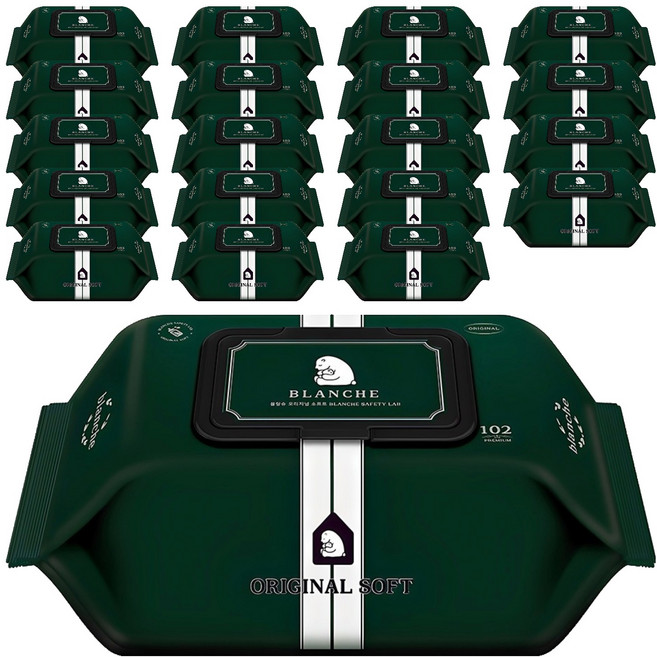 블랑슈 오리지널 소프트 유아물티슈 캡형, 55g, 102개입, 20개