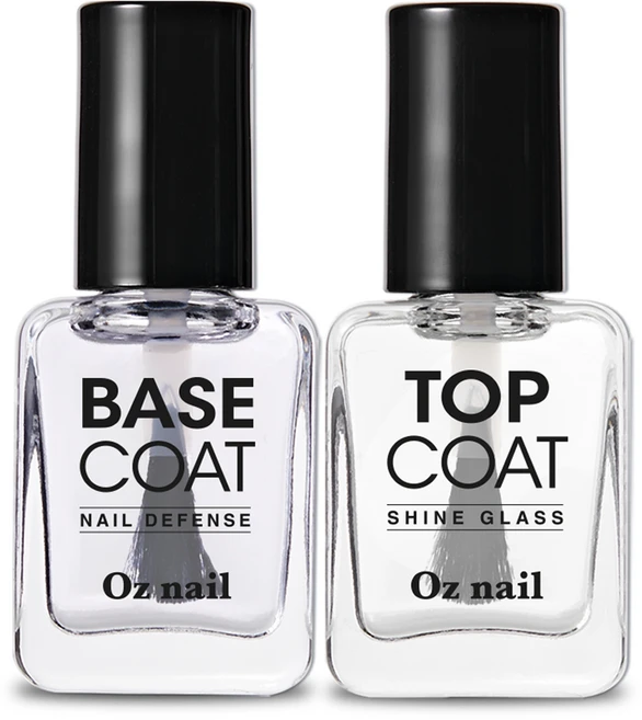 오즈네일 매니큐어 네일 기초 탄탄 2종 세트, 1세트, 베이스 코트 8ml + 탑 코트 8ml - 쿠팡