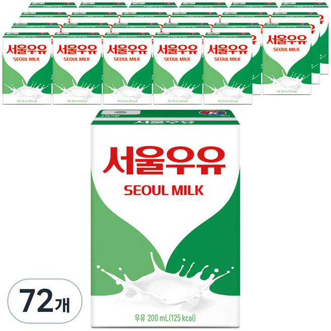 서울우유 멸균 흰우유, 200ml, 72개