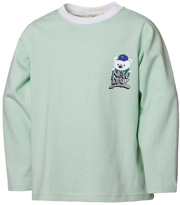 유라비 아동용 뉴디 긴팔 라운드넥 티셔츠