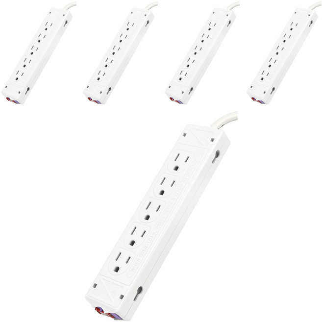 infotec 英富達 5+5孔 15A新安規專利過載保護 雙面延長線 扁插, 1m, 白色, 5個