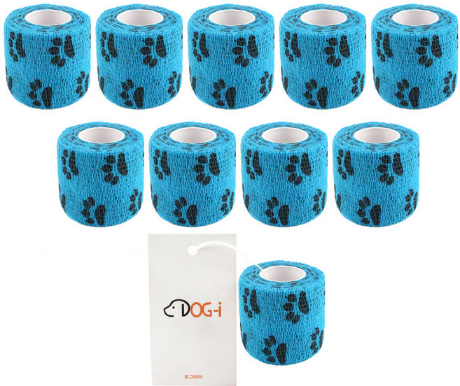 도그아이 반려동물 붕대 신발, 블루, 10개